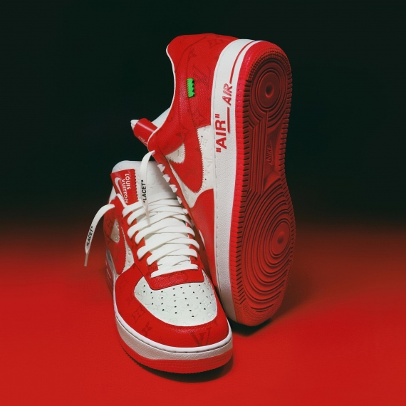 Shop Louis Vuitton X Air Force 1 Low White Comet Red for Men's with Sale and Discount